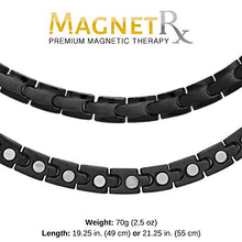 Load image into Gallery viewer, MagnetRX® Titanium Magnetic Therapy Necklace - Natural Pain Relief for Neck Arthritis, Back, Shoulder Pain, Headache and Migraine Relief Magnetic Necklace (Black, 21.5 Inches)
