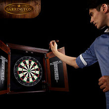 Load image into Gallery viewer, BARRINGTON BILLIARDS COMPANY Bristle Dartboard Cabinet Set: Professional Hanging Classic Sisal Dartboard with Self Healing Bristles and Accessories
