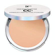 Load image into Gallery viewer, IT Cosmetics Your Skin But Better CC+ Airbrush Perfecting Powder - Medium (W) - Camouflage Pores, Dark Spots &amp; Imperfections - With Peptides, Silk, Niacin &amp; Hydrolyzed Collagen - 0.33 oz
