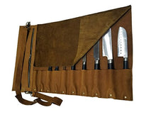 Load image into Gallery viewer, Professional Chef Bag Lightweight Genuine Premium Vintage Tan Leather 10 Pockets Knife Bag/Chef Knife Roll #K02-S
