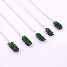 Load image into Gallery viewer, Handmade Rough Green Chrome Diopside Natural Raw Crystals Pendant Necklace Energy Gemstone Healing Crystals, Birthday, Gift for her, 925 Sterling Silver Jewelry 18 inch A+ Quality
