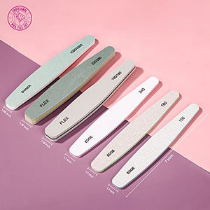 Nail File Buffer, Teenitor Gel nail file Set Professional Nail Buffer File Block Natural Manicure File Nail Polisher Washable Double Sided