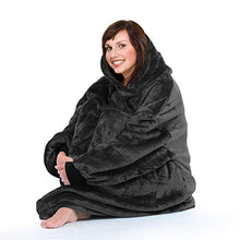 Load image into Gallery viewer, Oversized Hoodie Blanket Sweatshirt,Super Soft Warm Comfortable Sherpa Giant Pullover with Large Front Pocket,for Adults Men Women Teenagers Kids,Black
