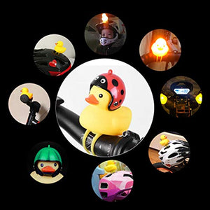 BXzhiri Kids Bike Bells Duck Bicycle Lights Bell, Head Light Shining Rubber Duck Handlebar Bicycle Accessories for Kids Adults Sport Outdoor