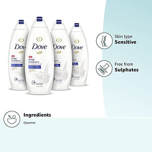 Dove Deep Moisture Body Wash For Dry Skin Moisturizing Body Wash Transforms Even The Driest Skin In One Shower 22 oz 4 Count