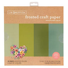 Load image into Gallery viewer, Lia Griffith Frosted Craft Paper, 12" x 12", Succulent Pack 20 Sheets
