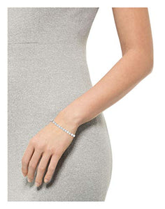 Amazon Essentials Platinum Plated Sterling Silver Round Cut Cubic Zirconia Tennis Bracelet (4mm), 7.5"