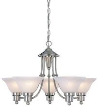 Load image into Gallery viewer, Hardware House 544452 54-4452 Bristol 5 Light Chandelier, 24"x15", Satin Nickel
