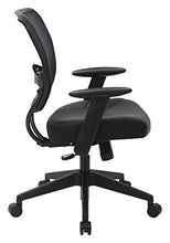 Load image into Gallery viewer, SPACE Seating Professional AirGrid Dark Back and Padded Black Eco Leather Seat, 2-to-1 Synchro Tilt Control, Adjustable Arms and Tilt Tension with Nylon Base Managers Chair
