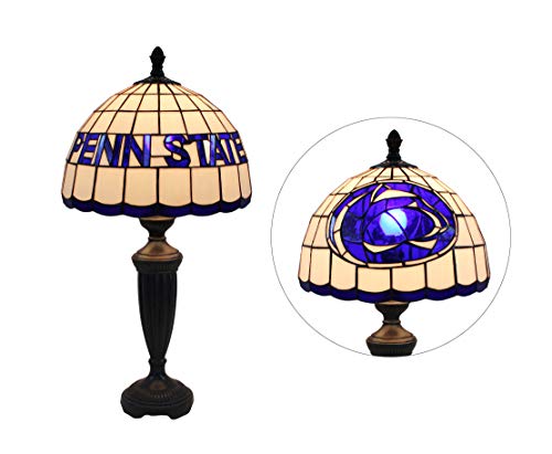 Yogoart 12-inch Wide NCAA Penn State Nittany Lions Stained Glass Table Lamp 24.8-inch Total Height