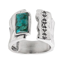 Load image into Gallery viewer, Silpada 'Split Mountain' Compressed Turquoise Cuff Ring in Sterling Siler, Size 8
