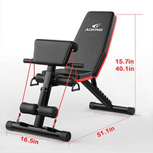 Load image into Gallery viewer, Weight Bench for Weight Training and Ab Exercises - Roman Chair Adjustable Sit Up Incline Benchs Flat Fly Weight Press Fitness - Adjustable Strength Training Bench for Full Body Workout, Solid (Black)
