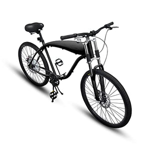 BBR Tuning Complete 26 Inch 2-Stroke Motor-Ready Bicycle w/ 2.4L in-Frame Gas Tank, 66/80cc and 48cc (Black)