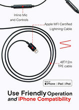 Load image into Gallery viewer, Symphonized NRG MFI Wired Earbuds – Apple Certified – in-Ear Noise-Isolating – Stereo Headphones – Premium Genuine Bubinga Wood – Lightning Headphones Compatible with Apple Devices (Black)
