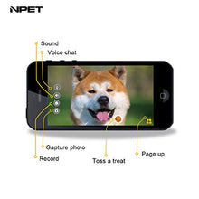 Load image into Gallery viewer, NPET Smart Pet Camera Dog Treat Dispenser, WiFi Pet Monitor Indoor with 2-Way Audio, Night Vision, APP Control Compatible with Alexa for Dogs &amp; Cats
