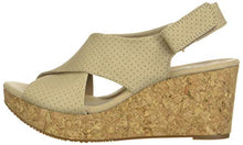 Load image into Gallery viewer, Clarks Women's Annadel Parker Wedge Sandal, Sand Suede, 9.0 M US
