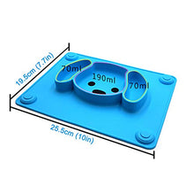 Load image into Gallery viewer, LongDear Baby Silicone Suction Placemat + Plates - Food Feeding Divided Mat for Kids and Toddlers Fits Most Highchair Trays - Easily Wipe Clean - Dishwasher and Microwave Safe (Blue &amp; Green)
