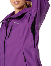 Load image into Gallery viewer, Columbia Women&#39;s Pouration Waterproof Rain Jacket, Wild Iris, Large
