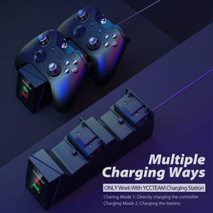 Controller Charger for Xbox One,YCCTEAM Rechargeable Battery Pack for Xbox One, Xbox One X, Xbox One S, Xbox One Elite Controller, Charging Station for Xbox One with 2pcs 1200mAh Rechargeable Battery