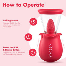 Load image into Gallery viewer, Rose Toy for Woman-Rose Sucking Sex Toy, 3 in 1 Sucking &amp;Licking Rose Vibrator-Dildo G Spot Vibrator Nipple Stimulator,Clitoral Sucking Sex Toy for Couples, Personal Massager Adult Sex Toys for Women
