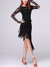 Load image into Gallery viewer, Whitewed Salsa Latin American Style Dance Team Uniforms Outfit Attire Costumes Black
