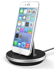 Load image into Gallery viewer, Encased iPhone 7 Charger Dock, Fast Charge Desktop Charging Stand (case Compatible) DockMate² MFI Certified Lightning Charger (Fully Adjustable Design) Aluminum/Black iPhone 8
