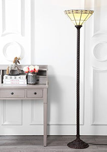 JONATHAN Y JYL8005A Moore Style 68.57" Torchiere LED Floor Lamp, Tiffany, Traditional for Bedroom, Living Room, Bronze