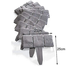 Load image into Gallery viewer, Garden Plastic Fence Edging - 10 or 20 pcs Cobbled Stone Effect Lawn Edging Plant Border Palisade Trellis - DIY Decorative Flower Grass Bed Border for Landscaping Walkways (Gray 20 pcs)
