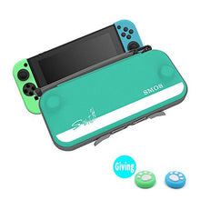 Load image into Gallery viewer, SMOS Carry Case for Nintendo Switch, YKK Waterproof Zipper，Ultra Slim Hard Shell with 10 Game Cartridges, Protective Carrying Case for Travel,Gray (Malachite Green)
