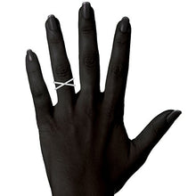 Load image into Gallery viewer, PAVOI 14K Gold Plated X Ring CZ Simulated Diamond Criss Cross Ring (7, White)
