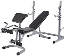 Load image into Gallery viewer, BalanceFrom RS 60 Multifunctional Workout Station Adjustable Olympic Workout Bench with Squat Rack, Leg Extension, Preacher Curl, and Weight Storage, 800-Pound Capacity, Gray
