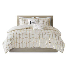 Load image into Gallery viewer, Intelligent Design Raina Duvet Cover Set, Twin/Twin XL, Ivory/Gold
