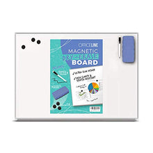 Load image into Gallery viewer, Officeline Ultra-Slim, Lightweight Magnetic Dry Erase Board &amp; Accessories (Includes Whiteboard Pen &amp; Pen Tray, 3 x Magnets &amp; Eraser) (24 x 36 Inch)
