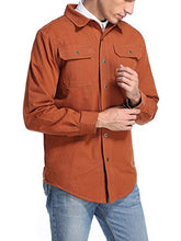 Load image into Gallery viewer, Men's Heavyweight Canvas Flannel Lined Shirt Jacket, Timber Brown Small
