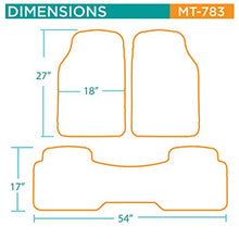 Load image into Gallery viewer, BDK Original ProLiner 3 Piece Heavy Duty Front &amp; Rear Rubber Floor Mats for Car SUV Van &amp; Truck, Beige - All Weather Floor Protection Fits Most Vehicles
