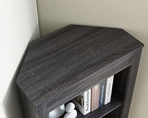 Home Source Bar Cabinet Bookshelf with Glass Doors in Chocolate Finish
