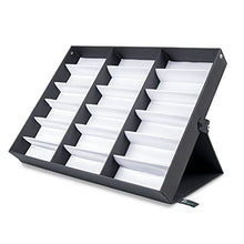 Load image into Gallery viewer, ProSource 18 Piece Sunglass Eyewear Eye Wear Display Tray Case Stand. Also Great for Watches and Jewelry, black
