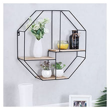 Load image into Gallery viewer, SPDELP Octagon Floating Shelf Wall Mounted Hanging Shelves, Wood Wall Storage
