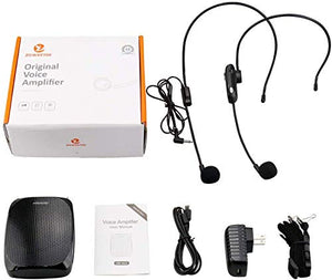 ZOWEETEK Voice Amplifier with UHF Wireless Microphone Headset, 10W 1800mAh Portable Rechargeable PA system Speaker for Multiple Locations such as Classroom, Meetings, Promotions and Outdoors