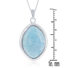 Load image into Gallery viewer, Sterling Silver Natural Larimar Marquise 18&quot; Pendant Necklace
