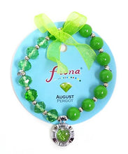 Load image into Gallery viewer, Woman Bracelet/ Crystal Spinner Lucky Charm/ Birthstone Color/ August-Peridot
