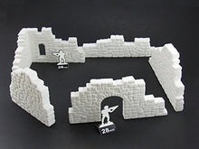 Load image into Gallery viewer, Ruined Stone Walls Set B, Terrain Scenery for Tabletop 28mm Miniatures Wargame, 3D Printed and Paintable, EnderToys
