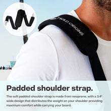 Load image into Gallery viewer, Wild Origins SUP Carry Strap - Carrying Strap for Paddleboards, Surfboards, Longboards - Hands-Free - Adjustable Heavy Duty Carrying Support Paddle Board Accessories for Men and Women
