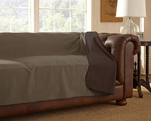 Mambe 100% Waterproof Furniture Cover for Pets and People (Sofa 70"x 120", Chocolate-Cappuccino)