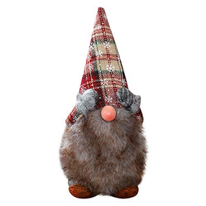 Shan-S Handmade Swedish Santa Gnome Plush,Snowflakes Blinkless Faceless Cloth Doll Birthday Gift for Home Christmas Holiday Present Household Table Decoration Winter Table Ornament
