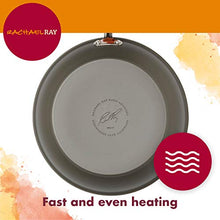 Load image into Gallery viewer, Rachael Ray Brights Hard-Anodized Aluminum Nonstick Cookware Set with Glass Lids, 10-Piece Pot and Pan Set, Gray with Orange Handles
