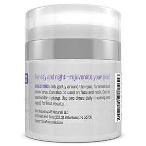 M3 Naturals Anti-Aging Eye Cream for Dark Circles and Puffiness with Collagen, Hyaluronic Acid & Fruit Stem Cell - Fight Eye Bags, Fine Lines, Puffiness, Under Eye & Wrinkles for Men & Women 1.7 oz