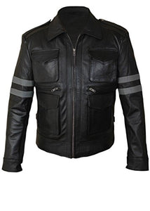 Fashion Avenue Men's Resident Evil Leon Kennedy Real Leather Jacket (L, Black)