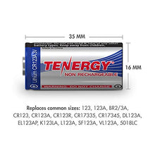 Load image into Gallery viewer, Tenergy 3V CR123A Lithium Battery, High Performance 1500mAh CR123A Cell Batteries PTC Protected for Cameras, Flashlight Replacement CR123A Batteries, 12 Pack (Non-Rechargeable)

