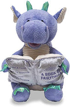 Load image into Gallery viewer, Cuddle Barn | Dalton the Storytelling Dragon 12&quot; Animated Stuffed Animal Plush Toy | Mouth Moves, Head Sways and Book Lights Up | Recites 5 Fairy-Tales
